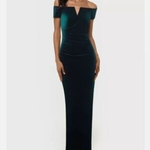 Elegant Off-Shoulder Green Dress
